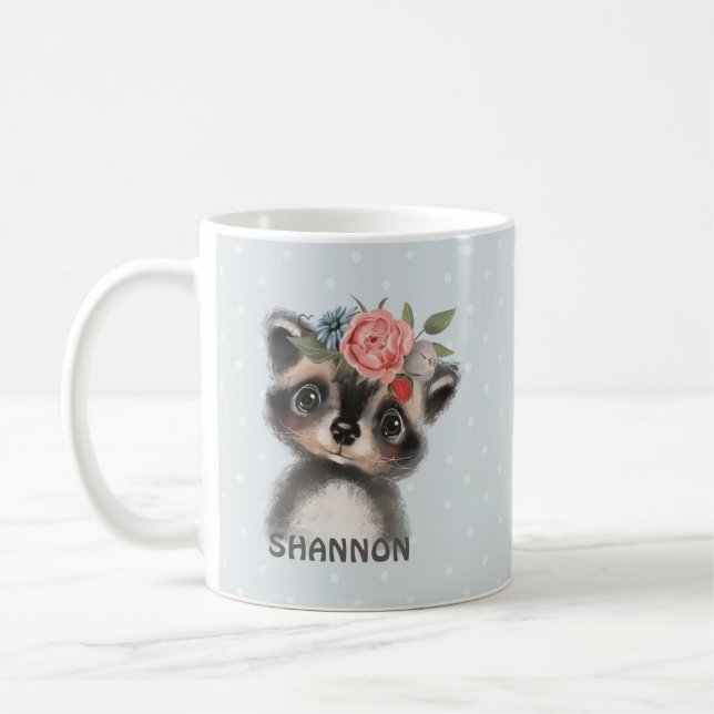 Bois Raccoon Café Mug (Gauche)