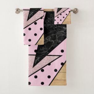 Bois rose géométrique élégant de marbre de parties