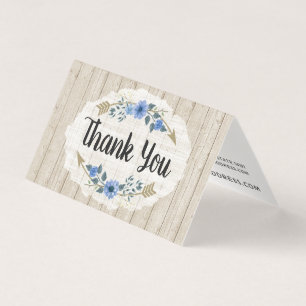 Bois rustique & Bohème Aquarelle Merci Floral