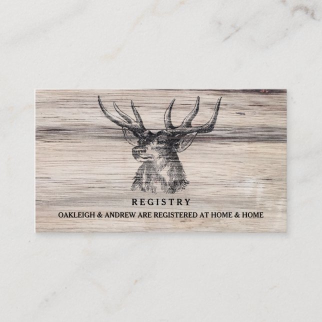 Bois rustique | Carte d'enregistrement du Mariage  (Devant)