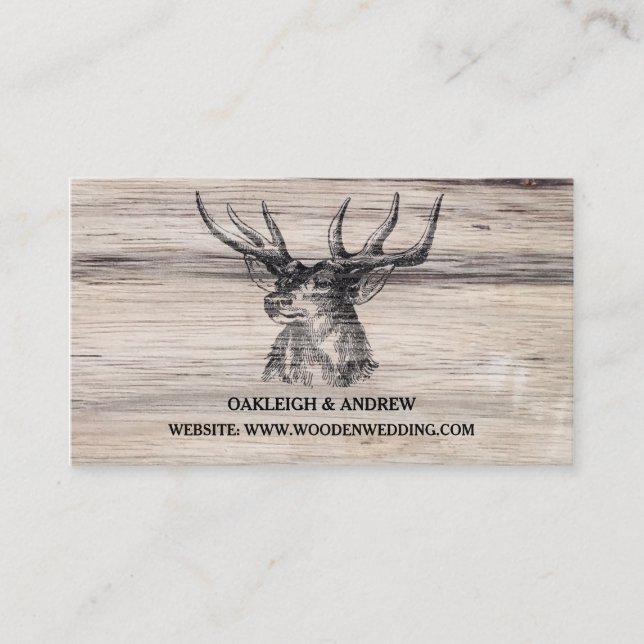 Bois rustique | Carte du site web du Mariage de ce (Devant)