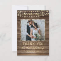Bois rustique éclaire Merci Mariage