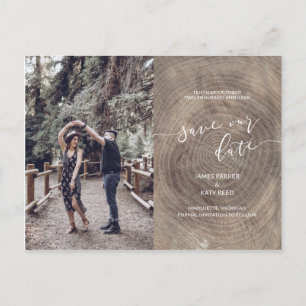 Bois rustique enregistrer la date photo carte post