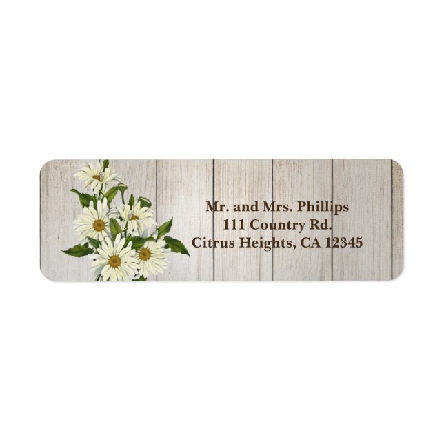 Bois rustique et Fleurs marguerites (Devant)