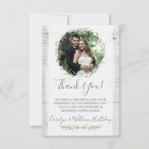 Bois rustique et Merci de couronne de feuilles bot