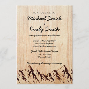 Bois rustique et montagnes Invitations de mariage