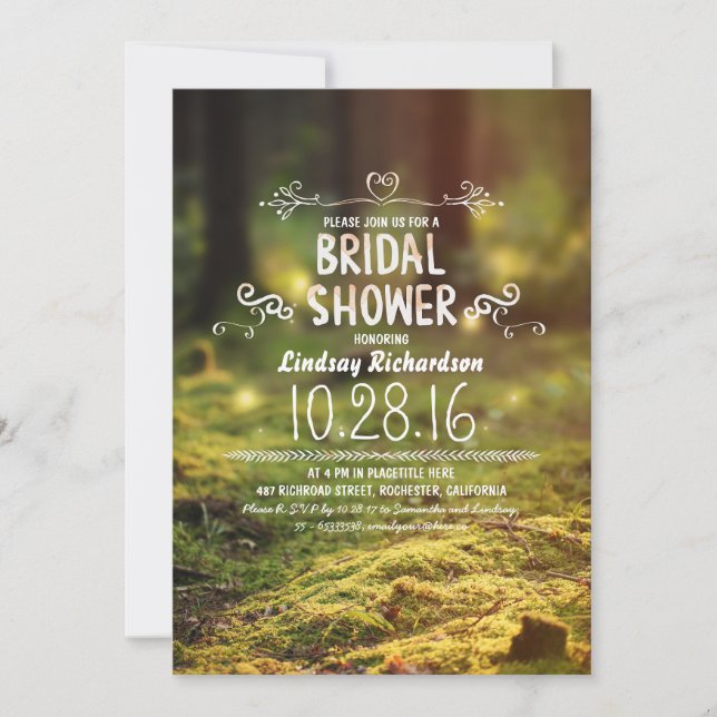bois rustique extérieur invitations de douche de n (Devant)