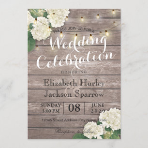 Bois rustique Faire-part de mariage à cordes flora