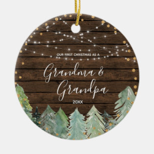 Bois rustique Grand-mère Grand-père Noël Ornement