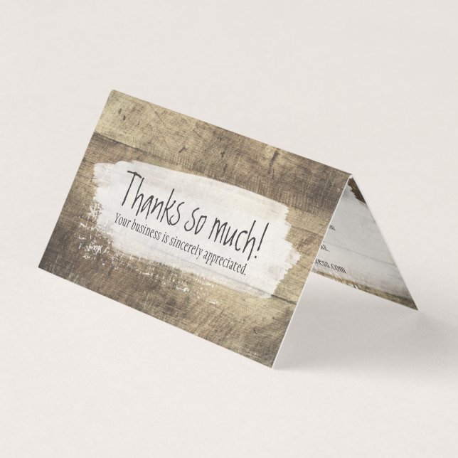 Bois rustique Grunge Vintage Cartes Merci (Front)