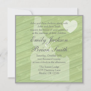 Bois rustique Idaho invitations de mariage vert