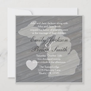 Bois rustique Invitations de mariage gris du Michi
