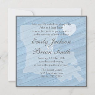 Bois rustique Louisiane invitations de mariage ble
