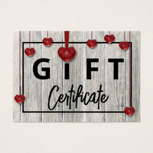 Bois rustique Moderne Valentines Day Hearts Carte