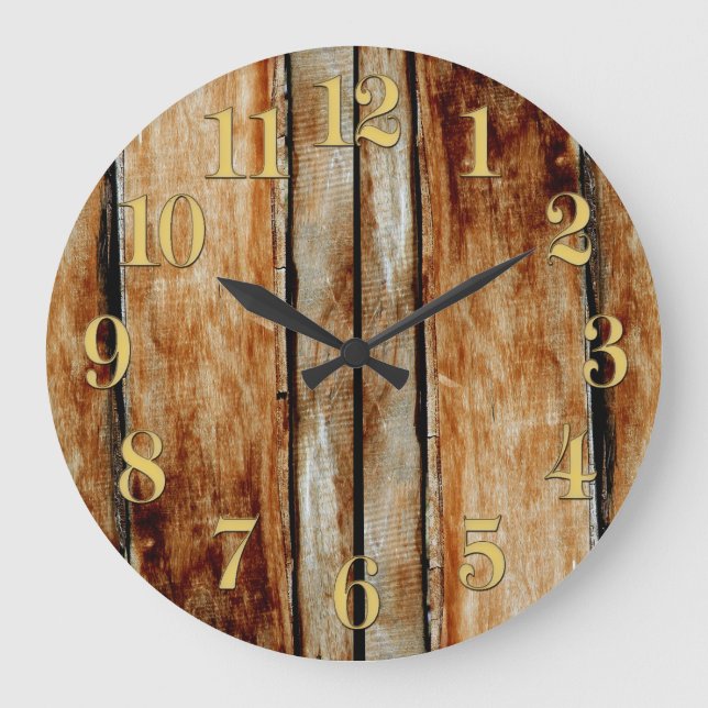 Bois rustique panneaux de clôture effet Horloge (Recto)