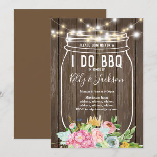 bois rustique, pot, j'invite bbq invitation de fêt
