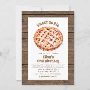 Bois Rustique sucré en fête à tarte invitation d'a