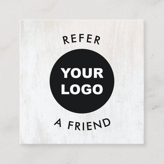 Bois simple Ajouter votre logo Carte de référence  (Devant)
