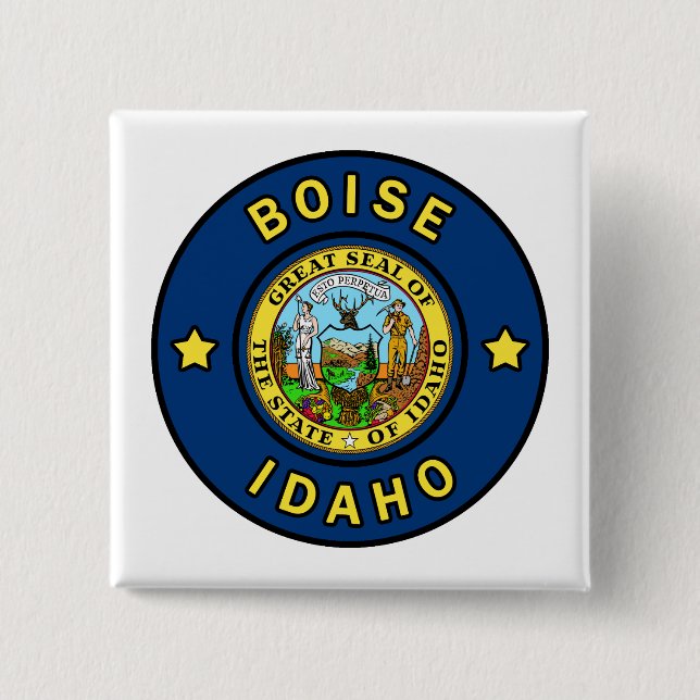 Boise Idaho 2 Inch Square Button (Front)