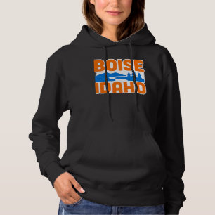 Boise Idaho   Bold River, Mountain & Pine Tree Hoodie
