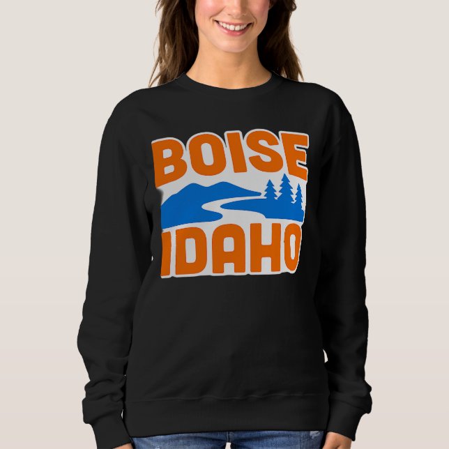 Boise Idaho | Bold River, Mountain & Pine Tree Sweatshirt (Front)