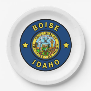 Boise Idaho Paper Plate