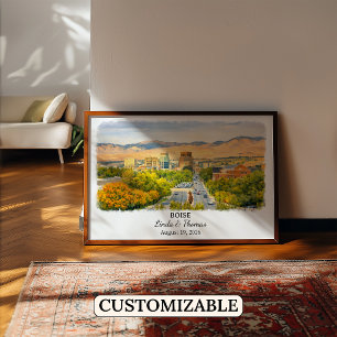 Boise Idaho Poster, Watercolor, Custom Poster