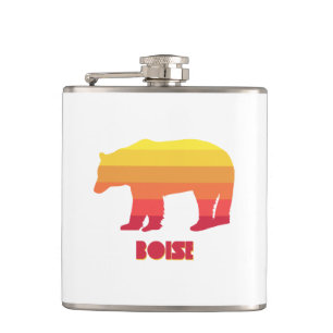 Boise Idaho Rainbow Bear Hip Flask