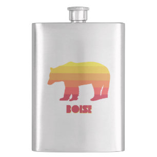 Boise Idaho Rainbow Bear Hip Flask