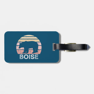 Boise Idaho Retro Bear Luggage Tag