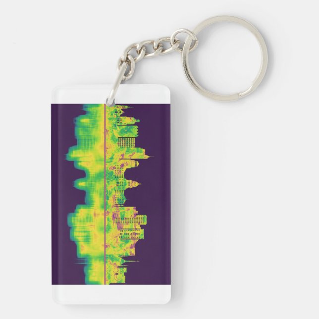 Boise Idaho Skyline Keychain (Back)