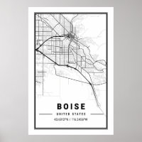 Boise Idaho USA City Travel City Map