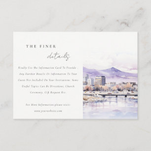 Boise, Idaho Watercolor Landscape Wedding Detail Enclosure Card