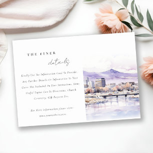 Boise, Idaho Watercolor Landscape Wedding Detail Enclosure Card