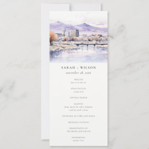 Boise, Idaho Watercolor Landscape Wedding Program
