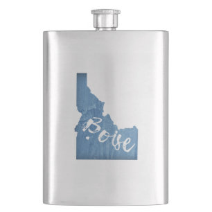 Boise, Idaho Wood Grain Hip Flask