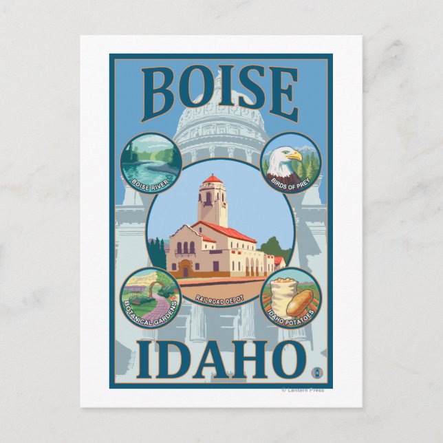 Boise, IdahoScenic Travel Poster Postcard (Front)