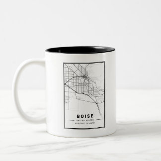 Boise Light City Map Two-Tone Coffee Mug