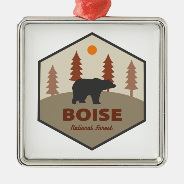 Boise National Forest Idaho Bear Metal Ornament (Front)