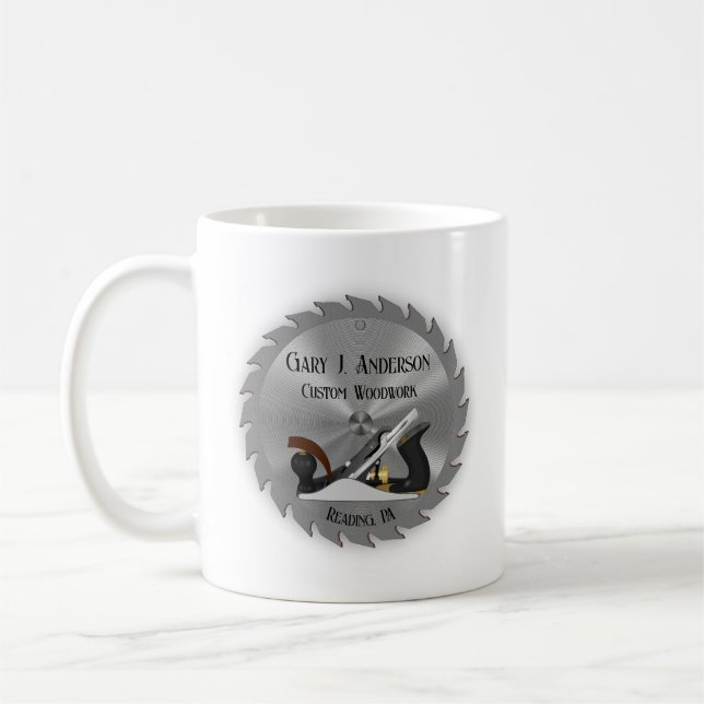 Boiserie personnalisée Scie Lame Planer Café Mug (Gauche)