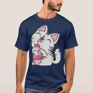 Boisson de lait Otaku Neko Japon Manga T-shirt