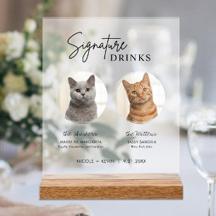 Boisson de signature de mariage de chat Bar à cock