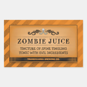 Boisson d'Halloween ou traiter Étiquette Orange Gr