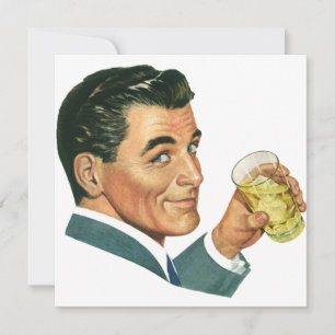 Boissons Cocktails Vintage, Invitation pour Homme 