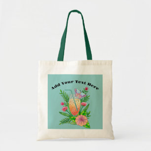 Boissons Colorées, Papillon et Fleurs Sac Cabas