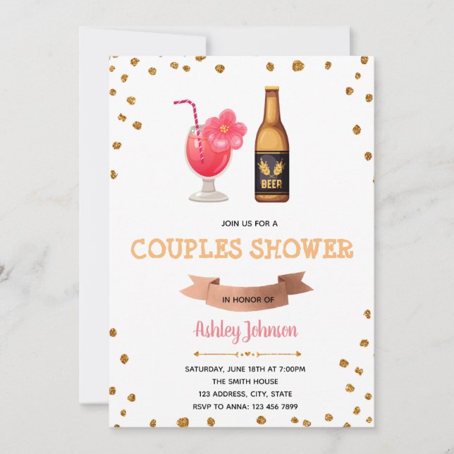 Boissons couples invitation à la douche (Devant)