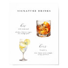 Boissons de signature Affiches de cocktails de mar