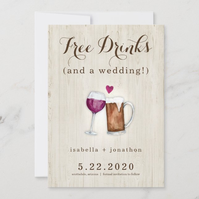 Boissons gratuites amusantes Enregistrer la carte  (Devant)