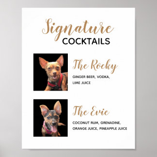 Boissons Signature Animaux Menu Affiche Cocktail M