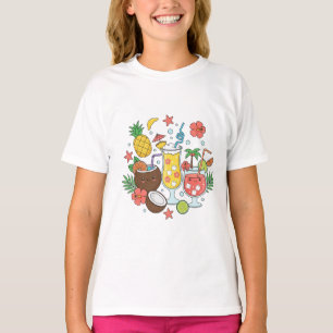 Boissons Tropicales T-Shirt de Fille de Cocktail d
